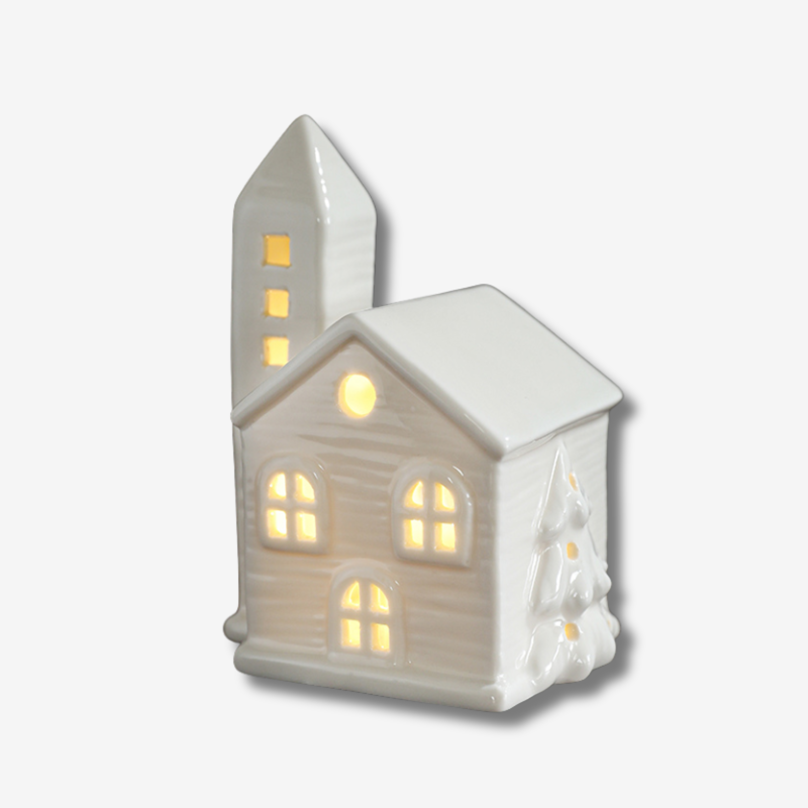 LED Lighted Ceramic House